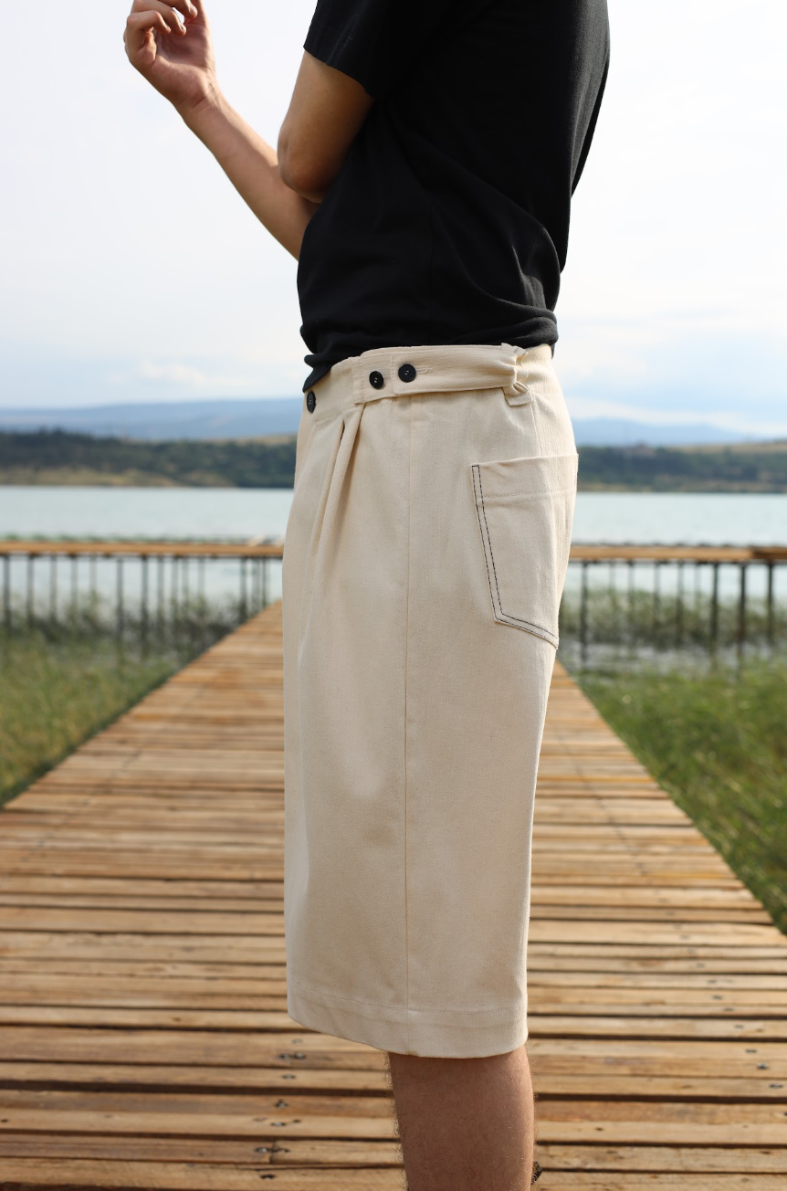 Canvas Short with Buttons GOGUTSA menswear