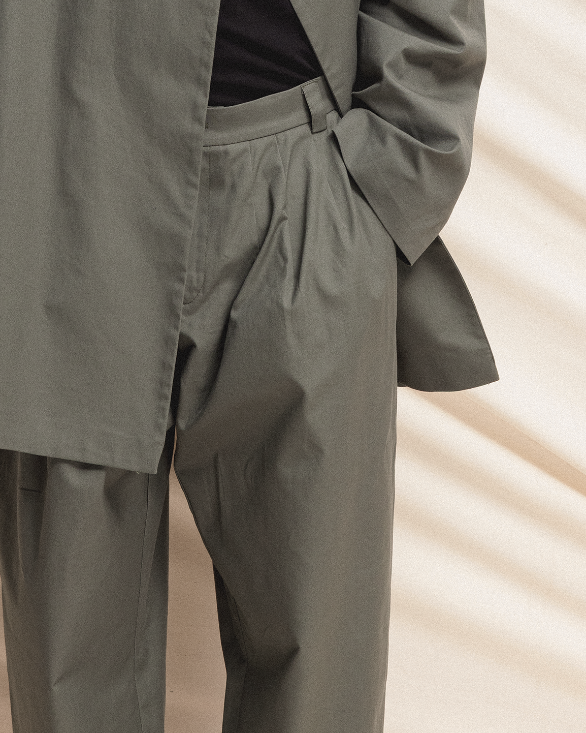 Wide-Leg Pleated Trousers