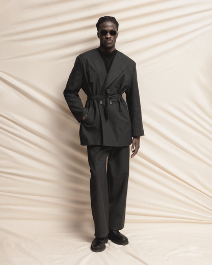 Grey Blazer with Belt