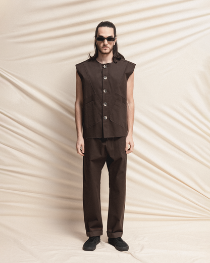 Dark Brown Vest GOGUTSA