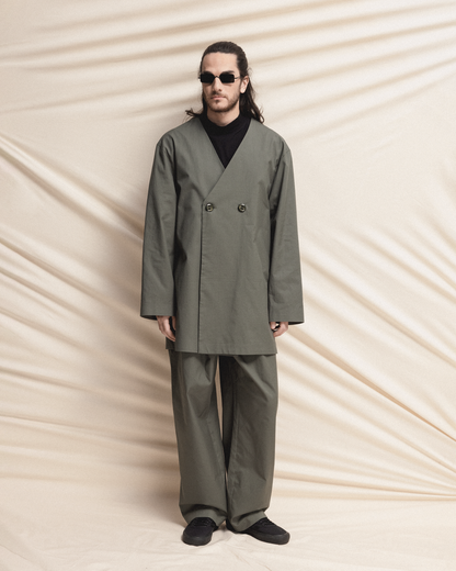 Mid-Thigh Length Blazer Green GOGUTSA