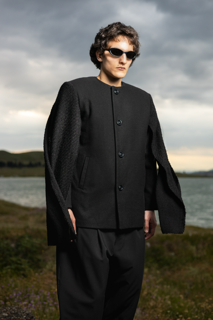 Black blazer with cardigan sleeves